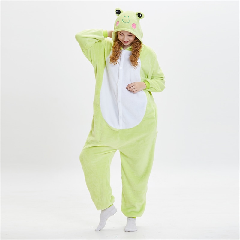 Adults' Animal Onesie Costume Frog Onesie Pajamas Kigurumi Pajamas Funny Costume For Men and Women Christmas Carnival New Year Cartoon2