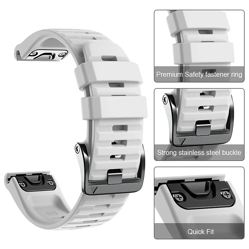 Watch Band for Garmin Fenix 7 Pro 6 5 Plus Epix Pro 47mm Approach S70 47mm S62 S60 Forerunner 955 255 945 745 Instinct 2 Marq Descent Quatix 22mm Silicone Replacement  Strap Quick Fit 22mm Sport Band4