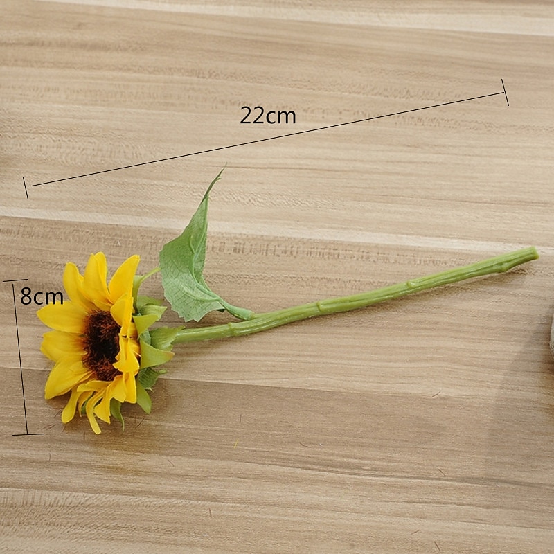 6 Branches Sunflower Artificial Flowers Home Decoration Wedding Supply 8X22cm/3X9",Fake Flowers For Wedding Arch Garden Wall Home Party Hotel Office Arrangement Decoration4
