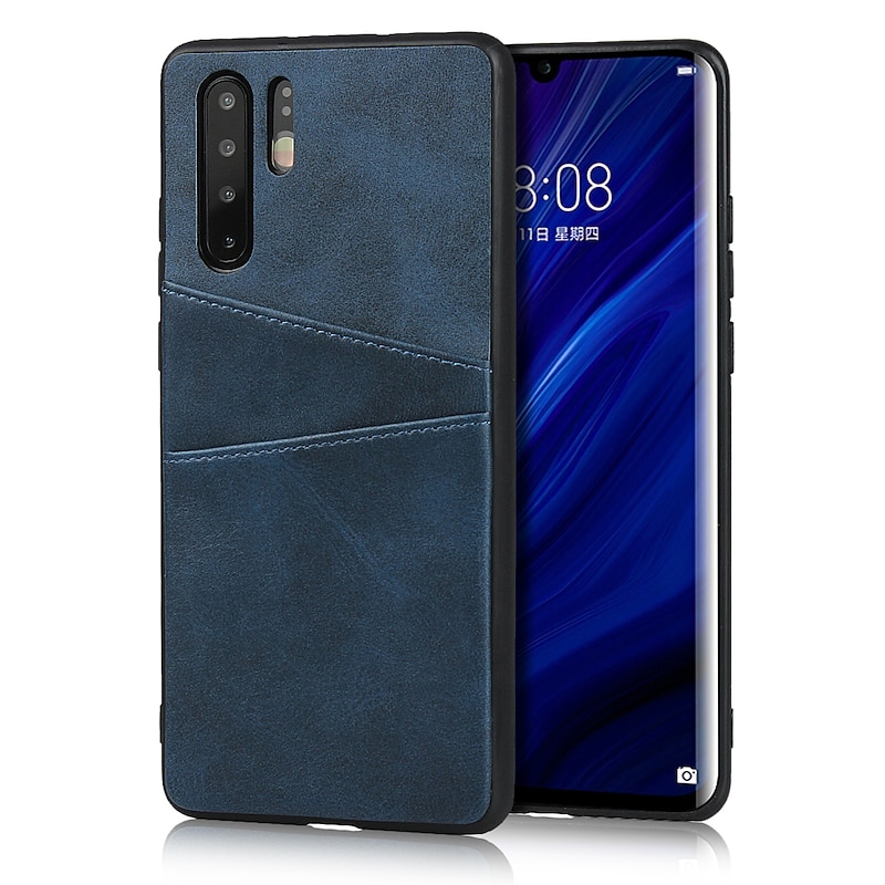 Phone Case For Huawei P30 P30 Pro P30 Lite P20 Pro P20 lite Mate 30 Mate 30 Pro Back Cover Leather Card Holder Solid Color PU Leather