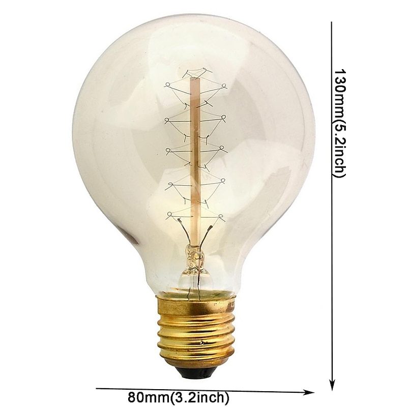 1pc 40W E26 / E27 G80 Warm White 2300k Retro Dimmable Decorative Incandescent Vintage Edison Light Bulb 220-240V/110-120V2
