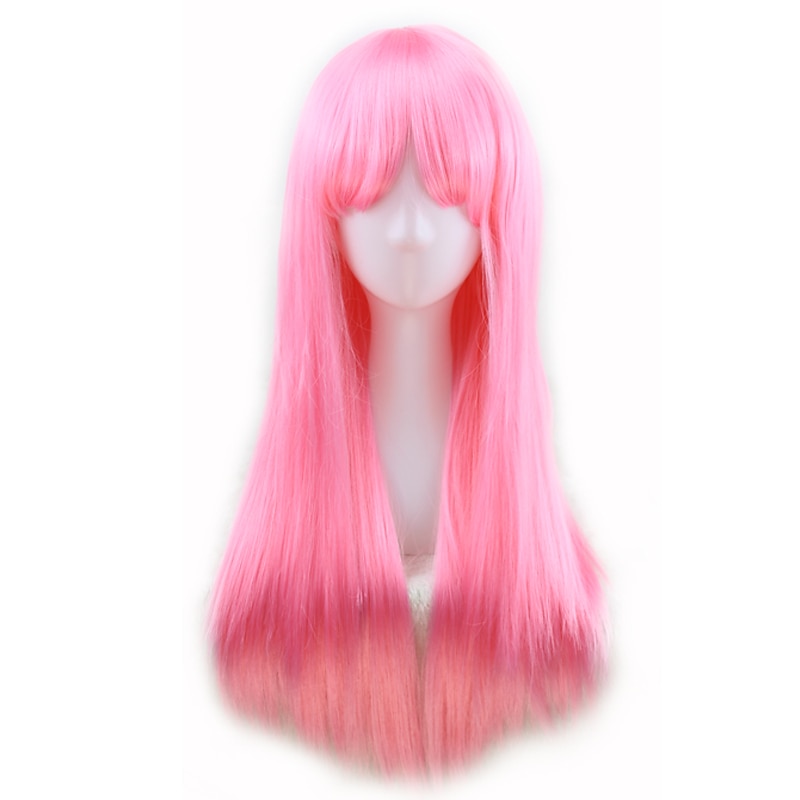 Blonde Wigs for Women Synthetic Wig Straight Kinky Straight Asymmetrical Wig Long Light Blonde/ Light Brown /Brown /Pink Natural Black Synthetic Hair Halloween Wigs3