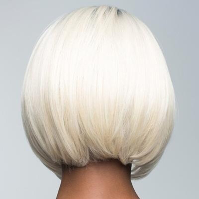 White Wigs for Women Synthetic Wig Straight Bob Wig Short Black White Synthetic Hair 10 inch4
