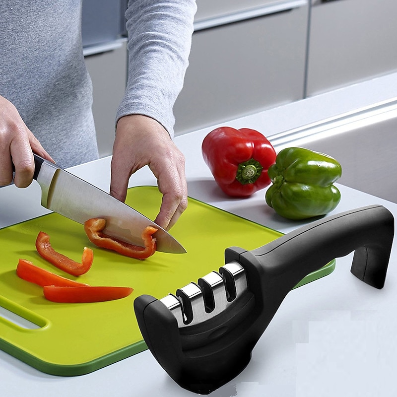 Knife Sharpener 3 Stages Professional Kitchen Sharpening Stone Grinder knives Whetstone Tungsten Diamond Ceramic Sharpener Tool4