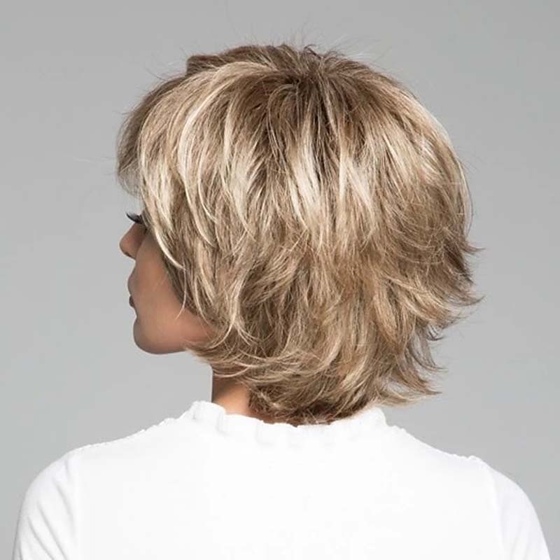 Blonde Wigs for Women Heat Resistant Synthetic  Wig Loose Curl Asymmetrical Wig Short Blonde Heat Resistant Synthetic  Hair Best Quality Fluffy Blonde 6 Inch2