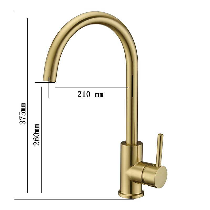 Kitchen Faucet,Single Handle Golden One Hole Rotatable Electroplated Centerset Contemporary Zinc Alloy Handle Kitchen Taps with Hot and Cold Water3