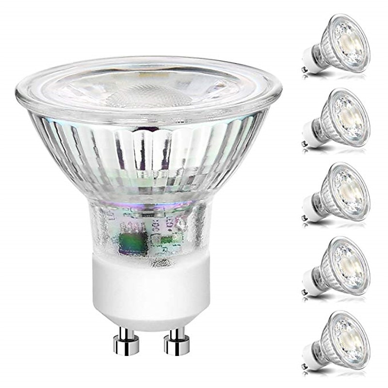 6pcs Dimmable LED Bulb Spot Light 5W COB GU10 /GU5.3(MR16) led Spotlight 220V for Home Lampada Lamp Glass Shell