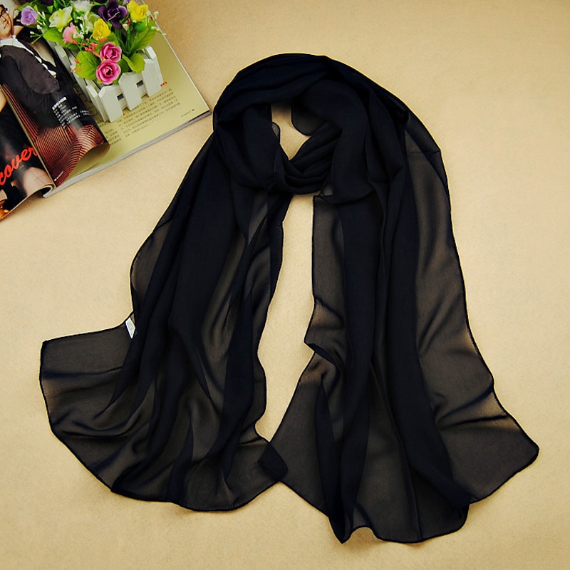 Women's Chiffon Scarf Dailywear Daily Date Red Pink Scarf Pure Color