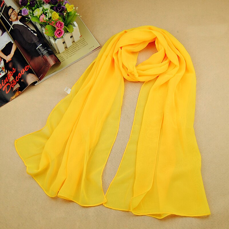 Women's Chiffon Scarf Dailywear Daily Date Red Pink Scarf Pure Color3