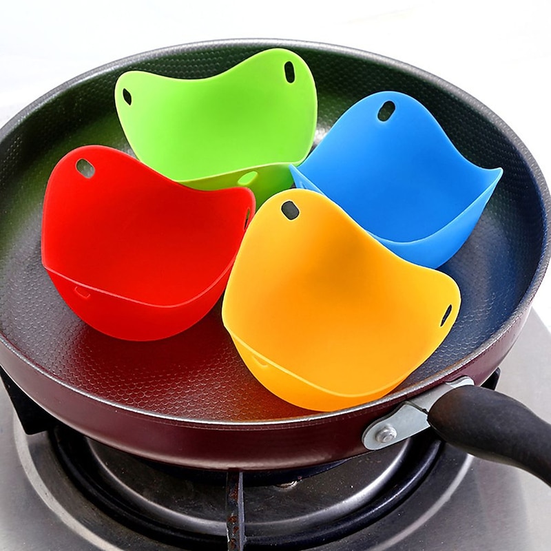 4pcs Set Silicone Egg Poacher Cook Poach Pods Pan Mould Kitchen Tool Baking Poached Cup3