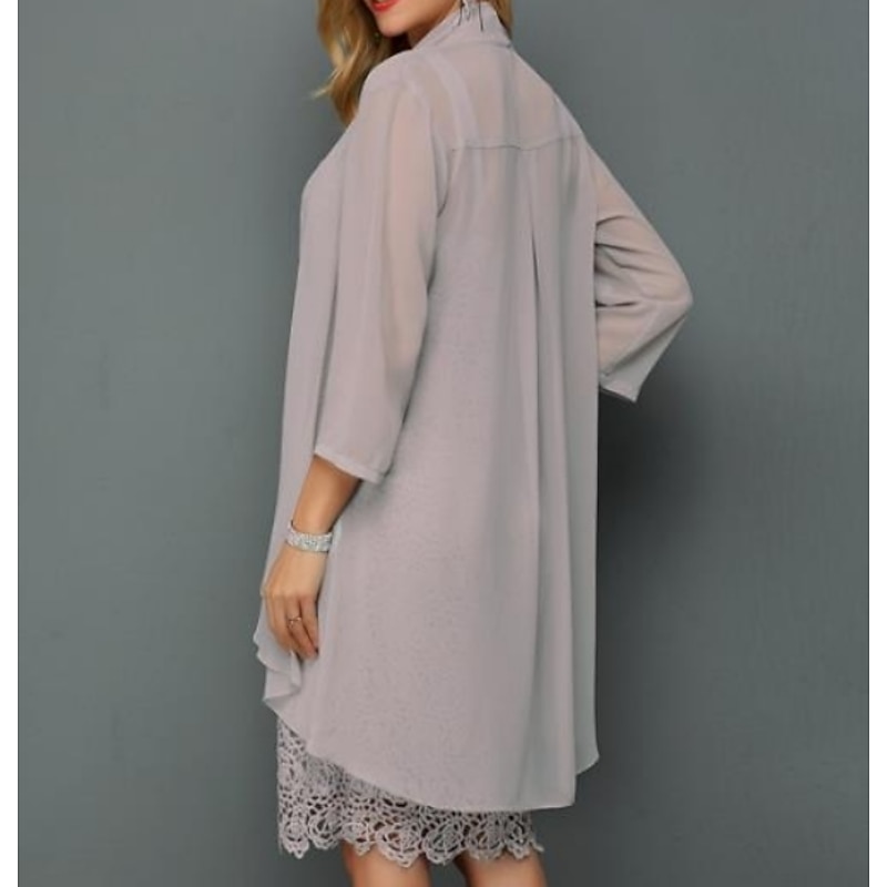 Women's Wrap Mother's Wraps Coats Wedding Guest Wraps / Jackets Elegant Sun Protection 3/4 Length Sleeve Chiffon Wedding Wraps With Ruching For Party Evening Spring & Summer dress to impress3