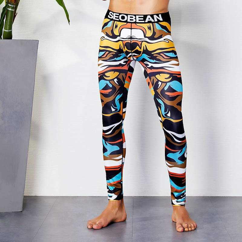 Men's Running Tights Leggings Base Layer Bottoms Yoga Sports & Outdoor Athletic Spring Breathable Moisture Wicking Soft Compression Fitness Gym Workout Running Skinny Sportswear Activewear Optical2