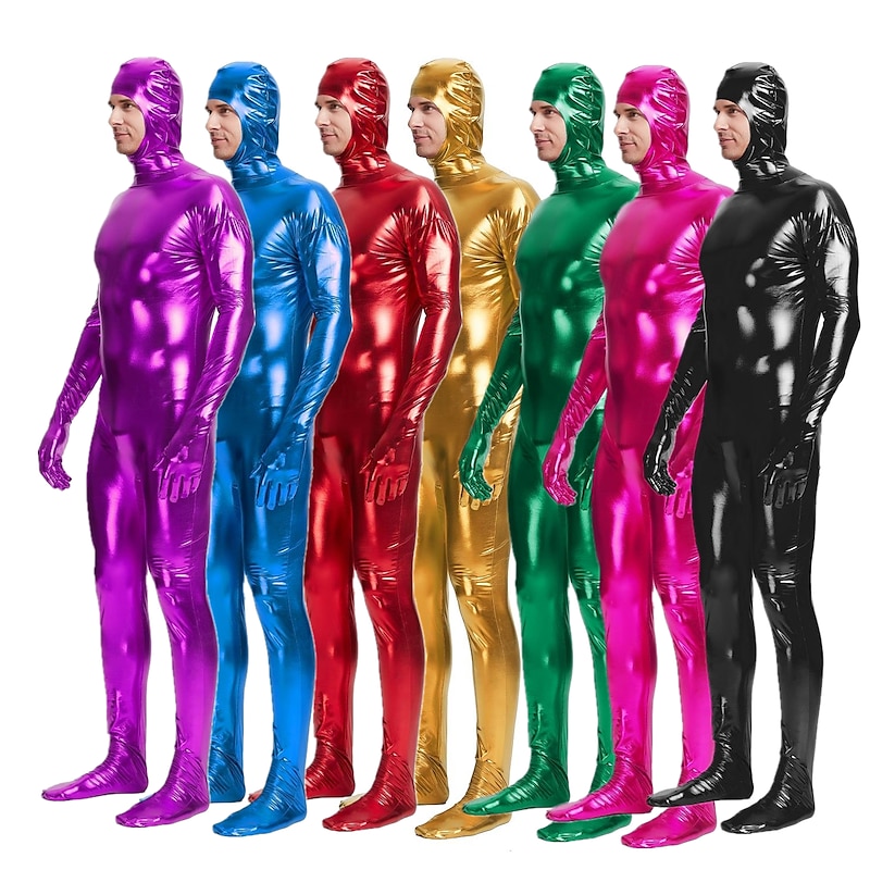 Zentai Suits Bodysuit Carnival Costume Full Body Suit Men's Solid Colored Latex Spandex Lycra Costume for Carnival Masquerade Adults'