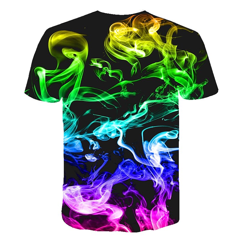 Kids Boys' 3D Vertigo T shirt Tee Short Sleeve Rainbow Optical Illusion Color Block 3D Print Blue Purple Black Children Tops Summer Basic Streetwear Sports4