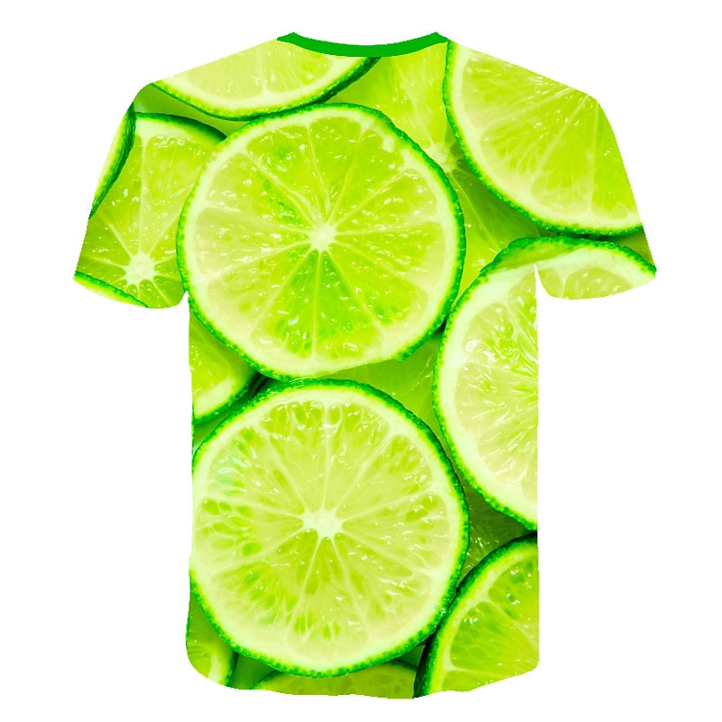 Men's Color Block Fruit 3D T Shirt Short Sleeve T shirt Round Neck Shirt Exaggerated Basic Daily Sports Light Green Clothing Apparel Plus Size S L XL 2XL 3XL2