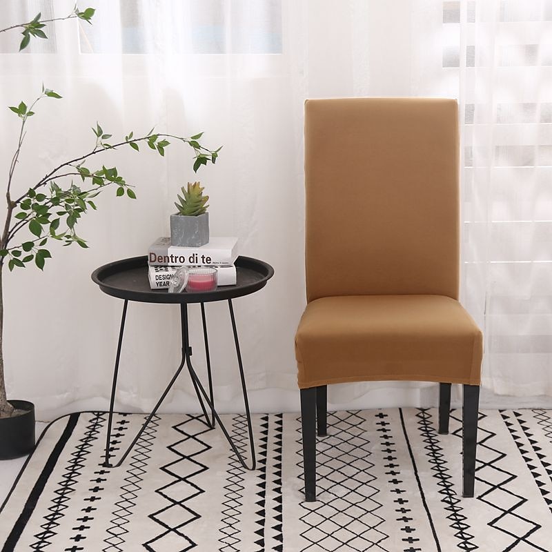 Dining Chair Cover Burgundy Stretch Chair Seat Slipcover Elastic Chair Protector For Dining Party Hotel Wedding Soft Washable 26