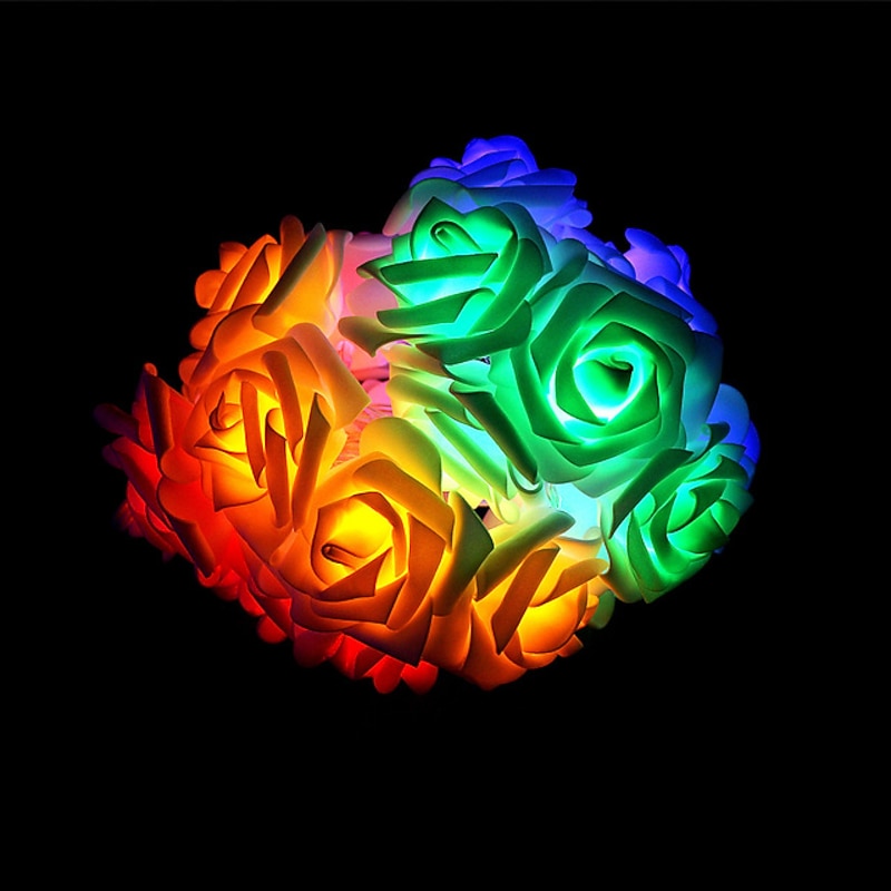 Rose String Lights 3M 30 LEDs Indoor Valentines Wedding Birthday Anniversary Flower Bulbs Decoration3