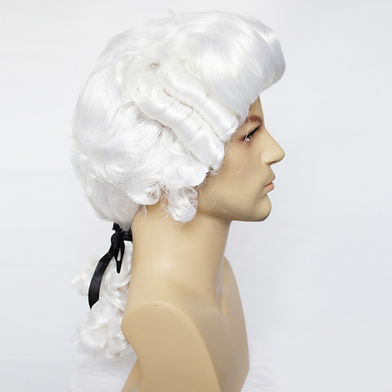 Cosplay Judge Cosplay Wigs Men's Women's Asymmetrical 21 inch Heat Resistant Fiber Curly Blonde Black White Adults' Anime Wig / Cosplay  / Party  /  / Charm / Ordinary Halloween Wigs2