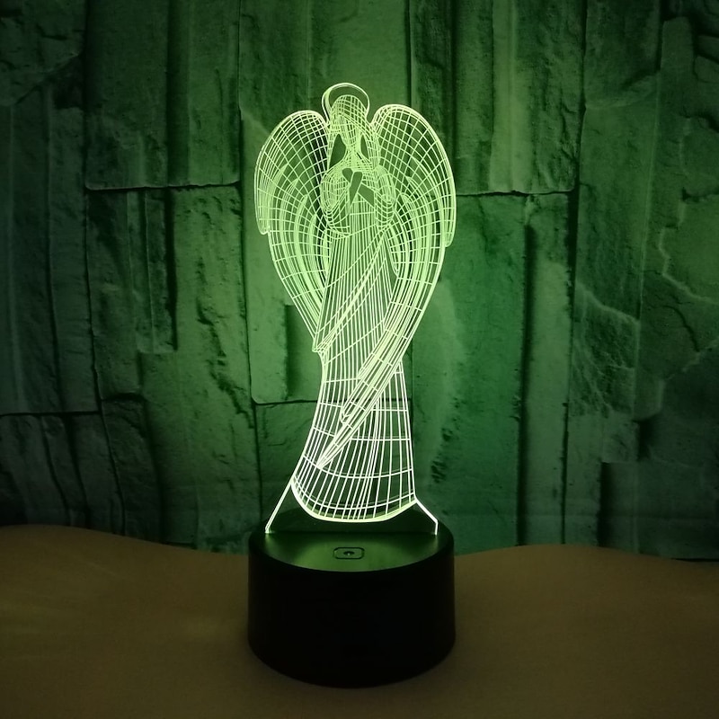 Angel 3D Nightlight Night Light Color-Changing with USB Port USB 1pc3
