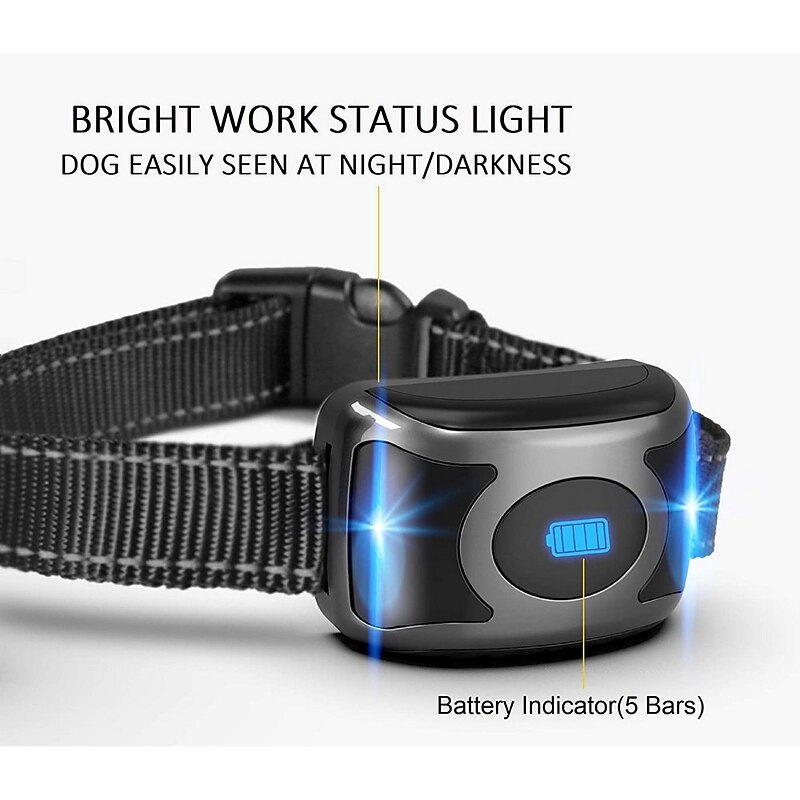 IPX7 Waterproof Rechargeable Remote Pet Dog Training Collar LED 3 Modes Beep Vibration Shock Pet Behavior Training For 2 Dogs3