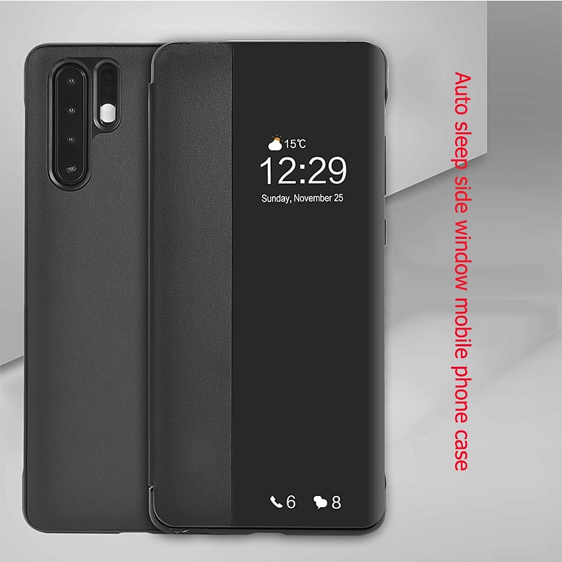 Phone Case For Huawei P40 P30 P20 P10 Pro Lite Mate 40 20 10 Pro Smart Side Window Flip Use to Open Automatically Open Close Auto Sleep All Inclusive Mobile Phone Case2
