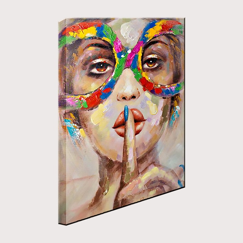 Women Face Palette Portrait Hand Painted Pop Art Wall Art Canvas Oil Painting Decorativos For Home Hotels Galley Rolled Without Frame2