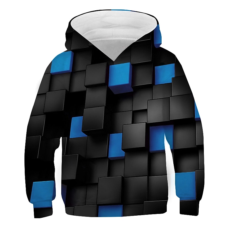 New Year Boys 3D Optical Illusion Hoodie Long Sleeve 3D Print Spring Fall Winter Active Polyester Kids 3-12 Years School Outdoor Daily4