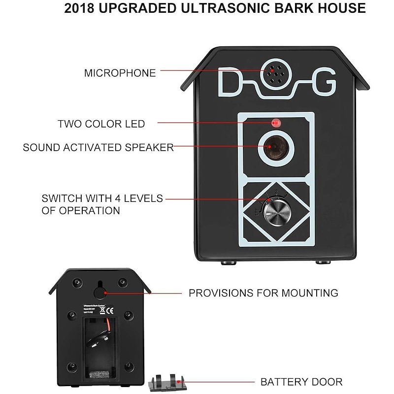 Dog Training Anti Bark Device Adjustable Ultrasonic Dog Pets Anti Bark Automatic Adjustable Flexible Easy to Install Safety Plastic Ultrasonic For Pets4