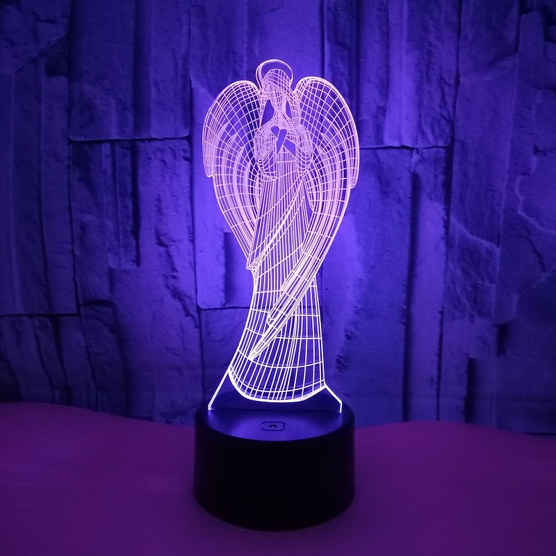 Angel 3D Nightlight Night Light Color-Changing with USB Port USB 1pc2
