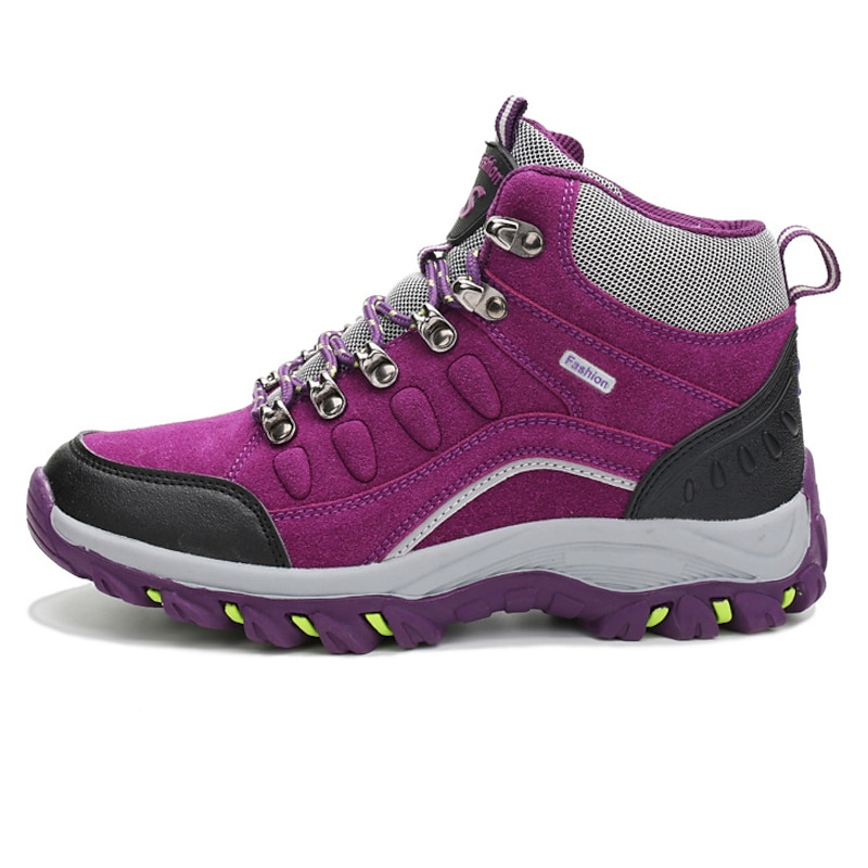 Women's Waterproof Purple Hiking Boots with Lace-Up Closure and Cushioned Sole - Ideal for Outdoor Adventures2