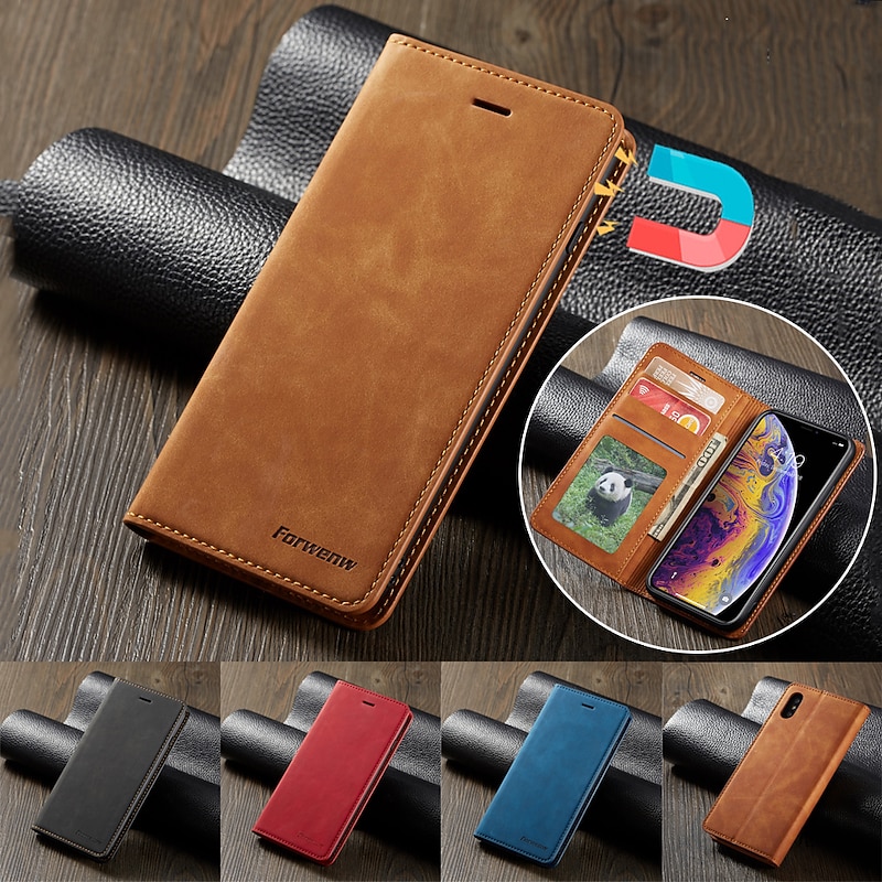 Phone Case For Samsung Galaxy S25 S24 S23 S22 S21 FE S21 Ultra Plus S20 Full Body Case Leather Flip Flip Card Holder Magnetic Solid Colored PU Leather