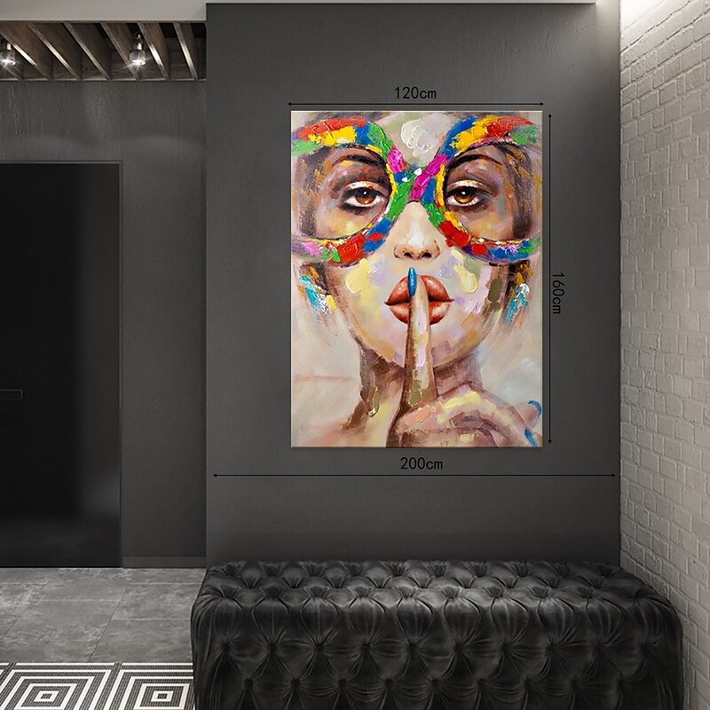 Women Face Palette Portrait Hand Painted Pop Art Wall Art Canvas Oil Painting Decorativos For Home Hotels Galley Rolled Without Frame4