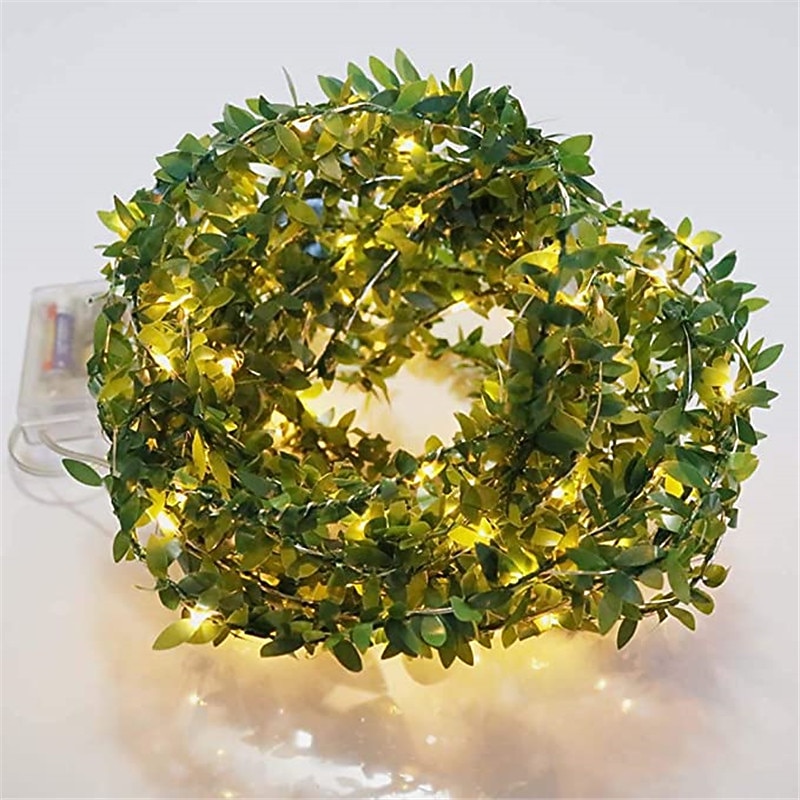 Elegant Wedding Reception Party 1pcs 10m 100leds Outdoor LED Holiday Light Leaf Twine Fairy Garland String Lights Battery Power Operate for Rustic Wedding Party Decor2