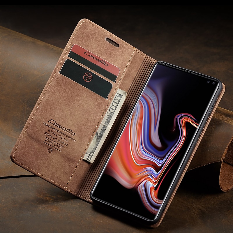 Phone Case For Samsung Galaxy S23 S22 S21 FE S21 Ultra Plus A54 A53 A13 A23 S20 A52 Wallet Case with Stand Holder Magnetic Flip Shockproof Solid Colored PU Leather3