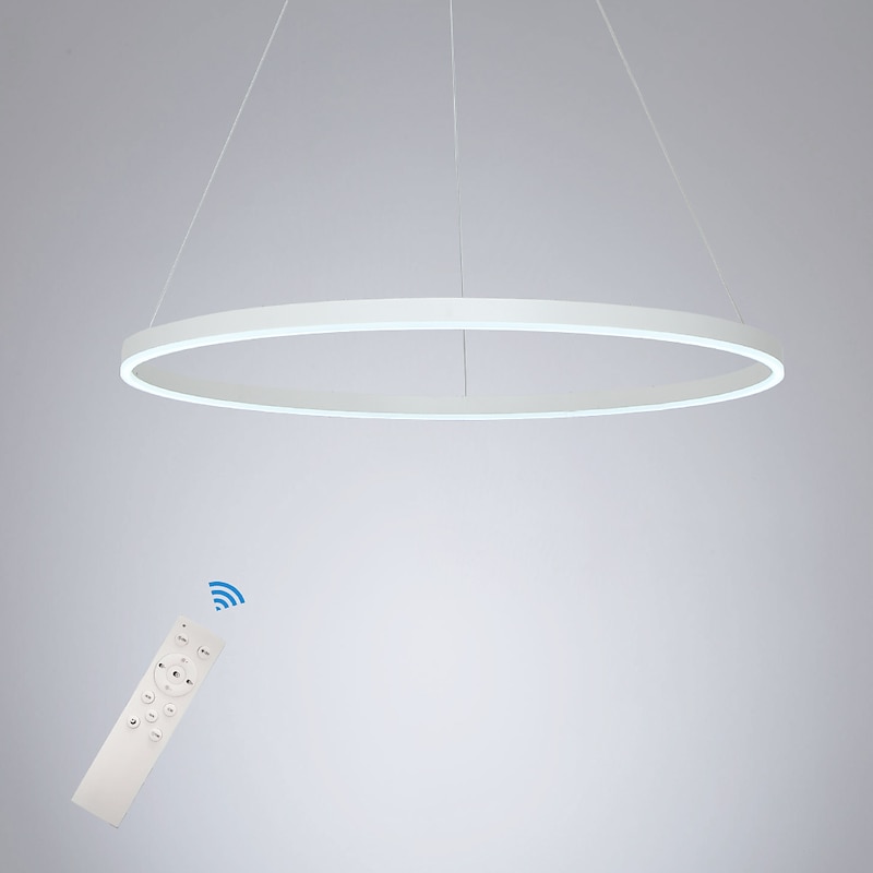 80CM LED Pendant Light Geometrical Circle Design Nordic Modern Simple for Dinning Room Bedroom Entry Aluminum Frame Acrylic Black White Gold Coffee 40W2