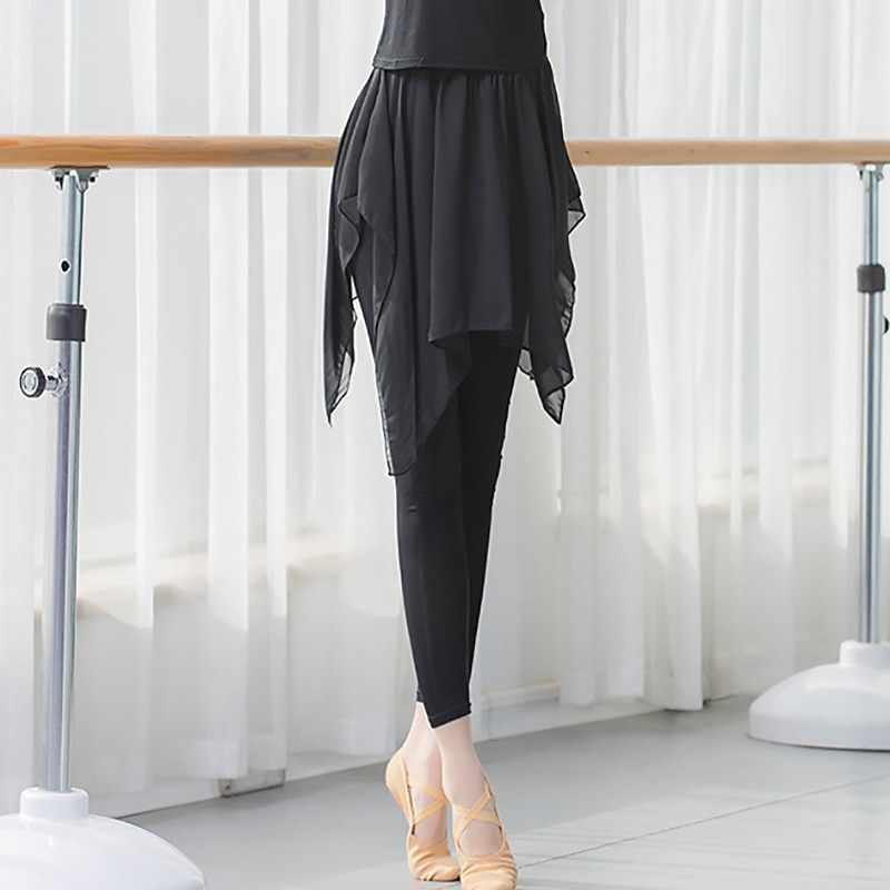 Ballet Pants Split Joint Women's Performance Training High Chiffon Modal4
