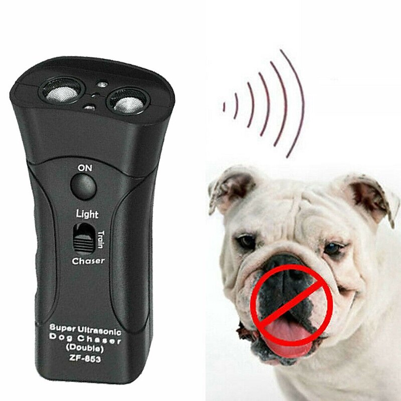 New Ultrasonic Dog Chaser Aggressive Attack Repeller Trainer LED Flashlight training Repeller Control Anti Bark Barking4