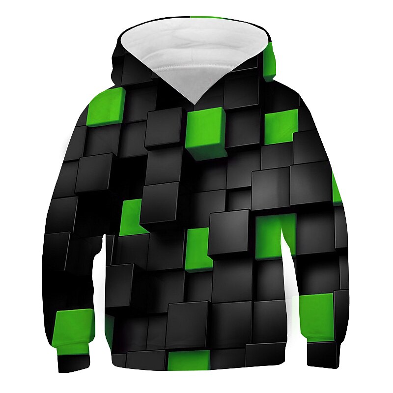 New Year Boys 3D Optical Illusion Hoodie Long Sleeve 3D Print Spring Fall Winter Active Polyester Kids 3-12 Years School Outdoor Daily3