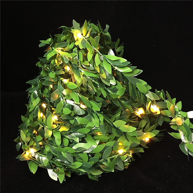 Elegant Wedding Reception Party 1pcs 10m 100leds Outdoor LED Holiday Light Leaf Twine Fairy Garland String Lights Battery Power Operate for Rustic Wedding Party Decor3