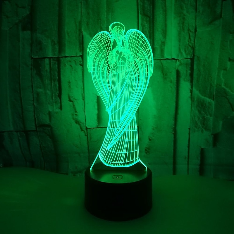 Angel 3D Nightlight Night Light Color-Changing with USB Port USB 1pc4