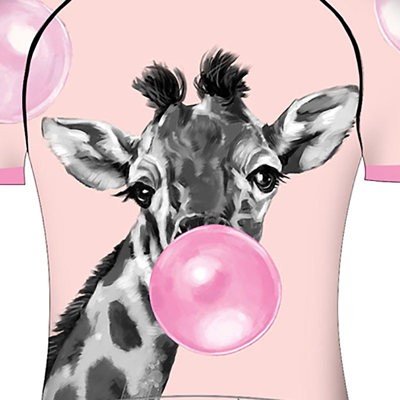 Women's Cycling Jersey Animal Giraffe Patterned Short Sleeve Bike Jersey Top with 3 Rear Pockets Mountain Bike MTB Road Bike Cycling UV Resistant Quick Dry Back Pocket Sweat-Wicking Sports Pink3
