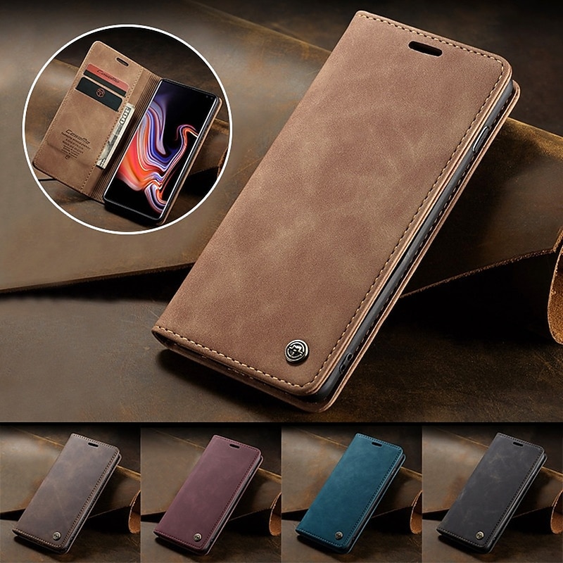 Phone Case For Samsung Galaxy S23 S22 S21 FE S21 Ultra Plus S20 A52 Wallet Case with Stand Holder Flip Wallet Solid Colored TPU PU Leather