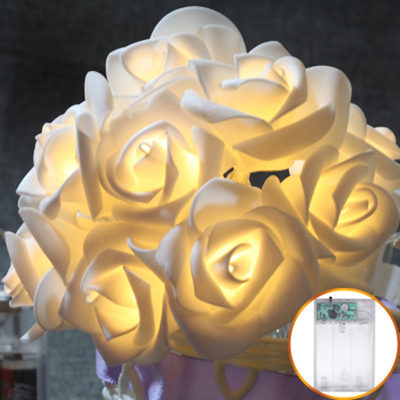 Rose String Lights 3M 30 LEDs Indoor Valentines Wedding Birthday Anniversary Flower Bulbs Decoration
