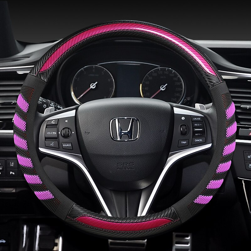 Car Steering Wheel Covers PU Leather 15inches Breathable Anti Slip For universal Four Seasons Auto Accessories4