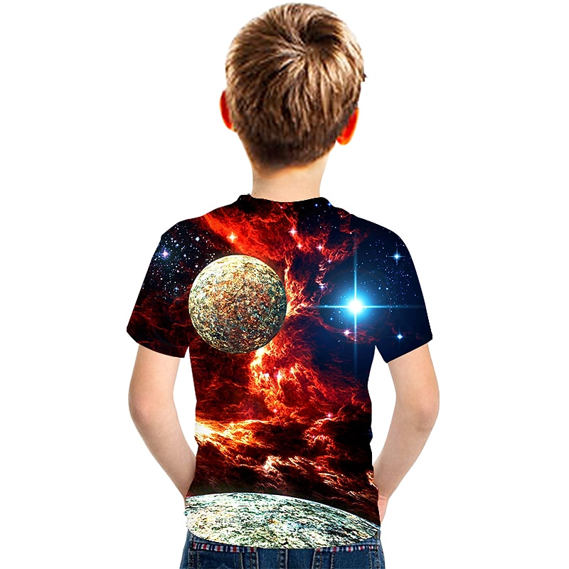 Children's Day Boys 3D Graphic Color Block 3D Print T shirt Tee Short Sleeve 3D Print Summer Streetwear Basic Casual Kids 2-12 Years2