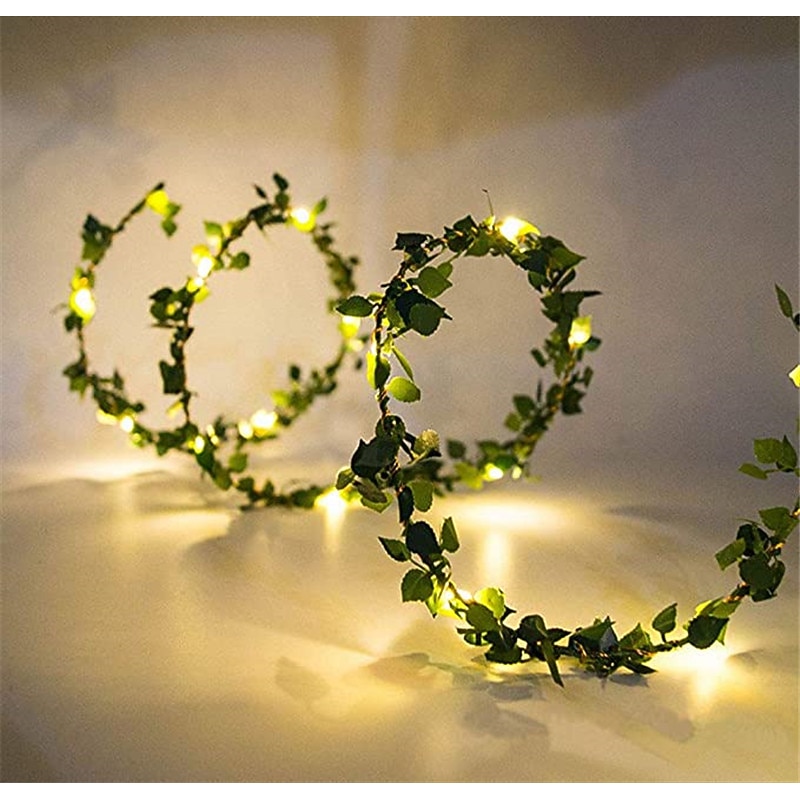 2m String Lights 20 LEDs SMD 0603 1pc Warm White Thanksgiving Day Christmas Waterproof Party Decorative USB Powered Batteries Powered
