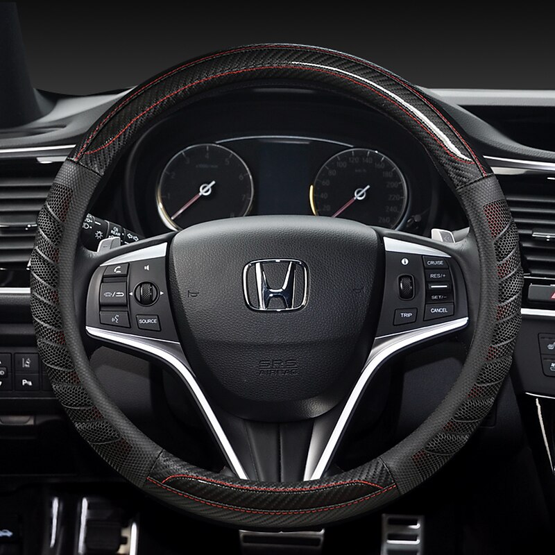 Car Steering Wheel Covers PU Leather 15inches Breathable Anti Slip For universal Four Seasons Auto Accessories2