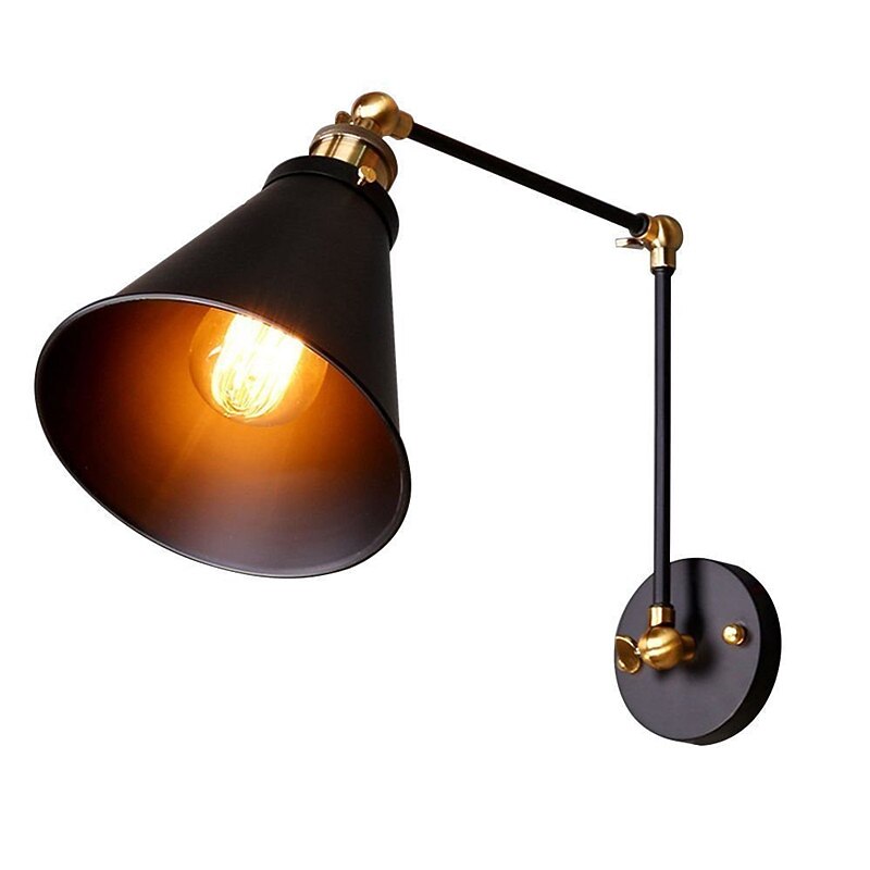 American Creative Antique E27/26 Retractable Folding Wall Lamp Bedroom Bedside Study Living Room Lamp