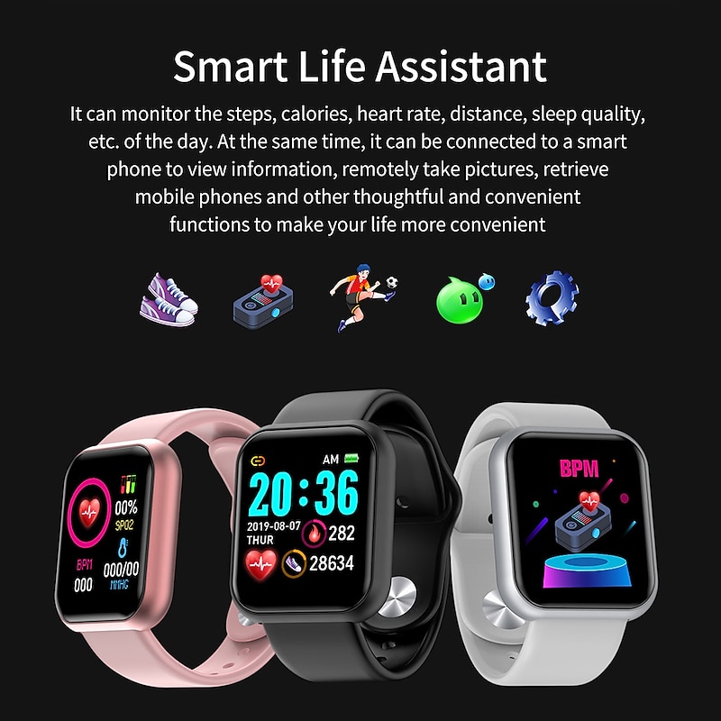 696 L18 Smart Watch 1.3 inch Smartwatch Fitness Running Watch Bluetooth Pedometer Call Reminder Sleep Tracker Heart Rate Monitor Sedentary Reminder Compatible with Android iOS IP 67 Women Men Heart3