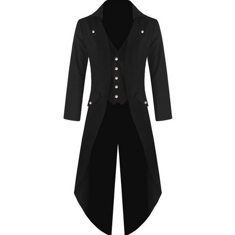 Men's Winter Jacket Winter Coat Coat Party V Neck Punk & Gothic Jacket Outerwear Solid Colored Green Purple Red / Long Sleeve / Long2